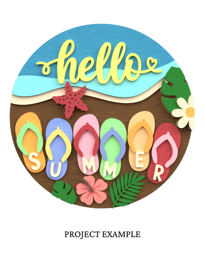 Hello Summer Flip Flop Round Sign | Creative Table Project