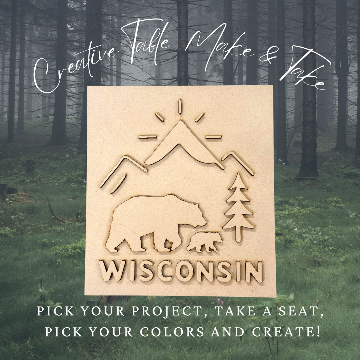 Layered Wisconsin Wild Bear Sign Creative Kit