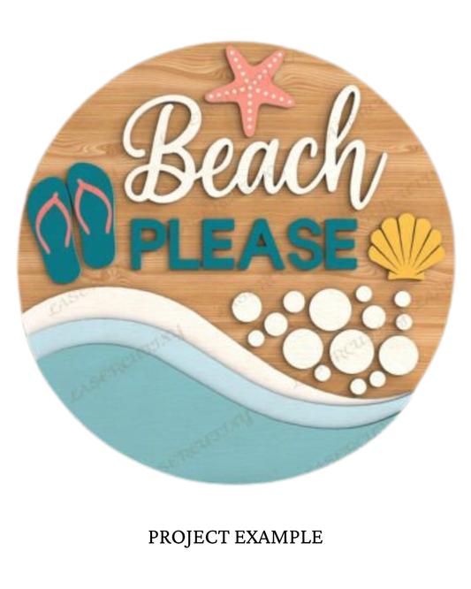 Beach Please Round Sign | Creative Table Project