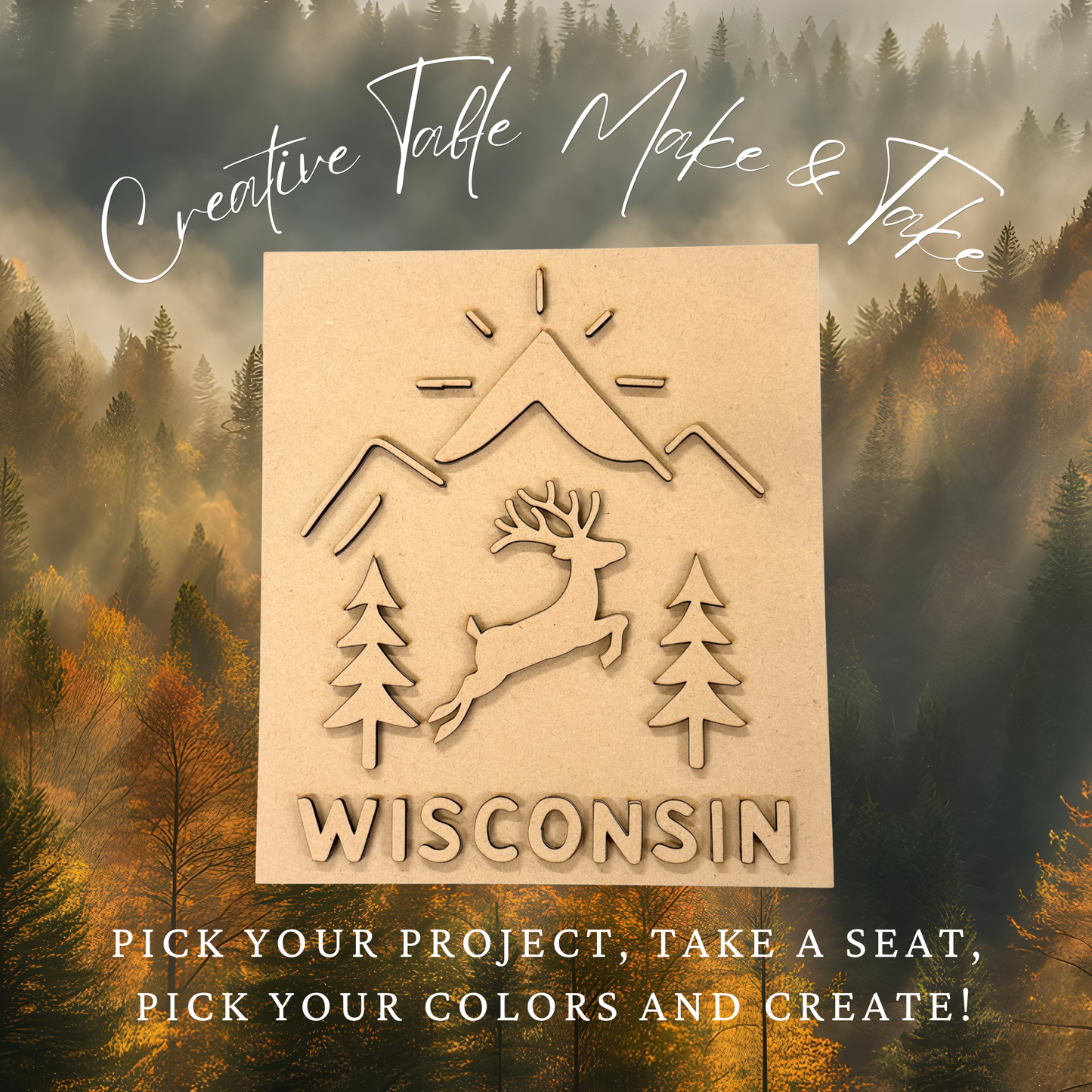 Layered Wisconsin Wild Deer Sign Creative Kit