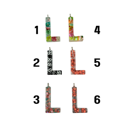 017 - Resin Letter "L" Charms for Keychains