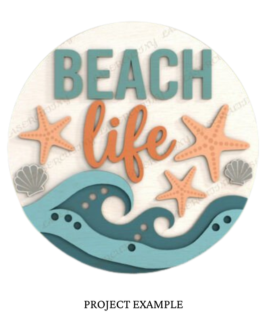 Beach Life Round Sign | Creative Table Project