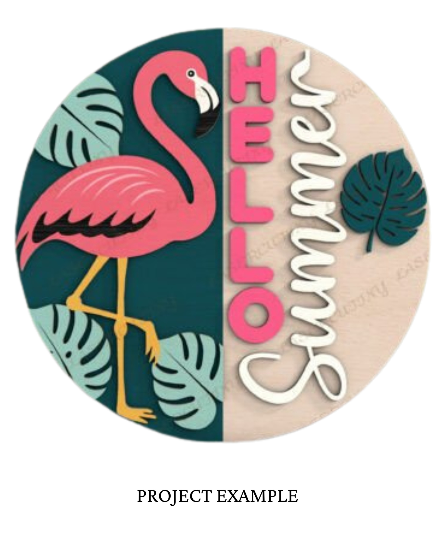 Hello Summer Flamingo Round Sign | Creative Table Project