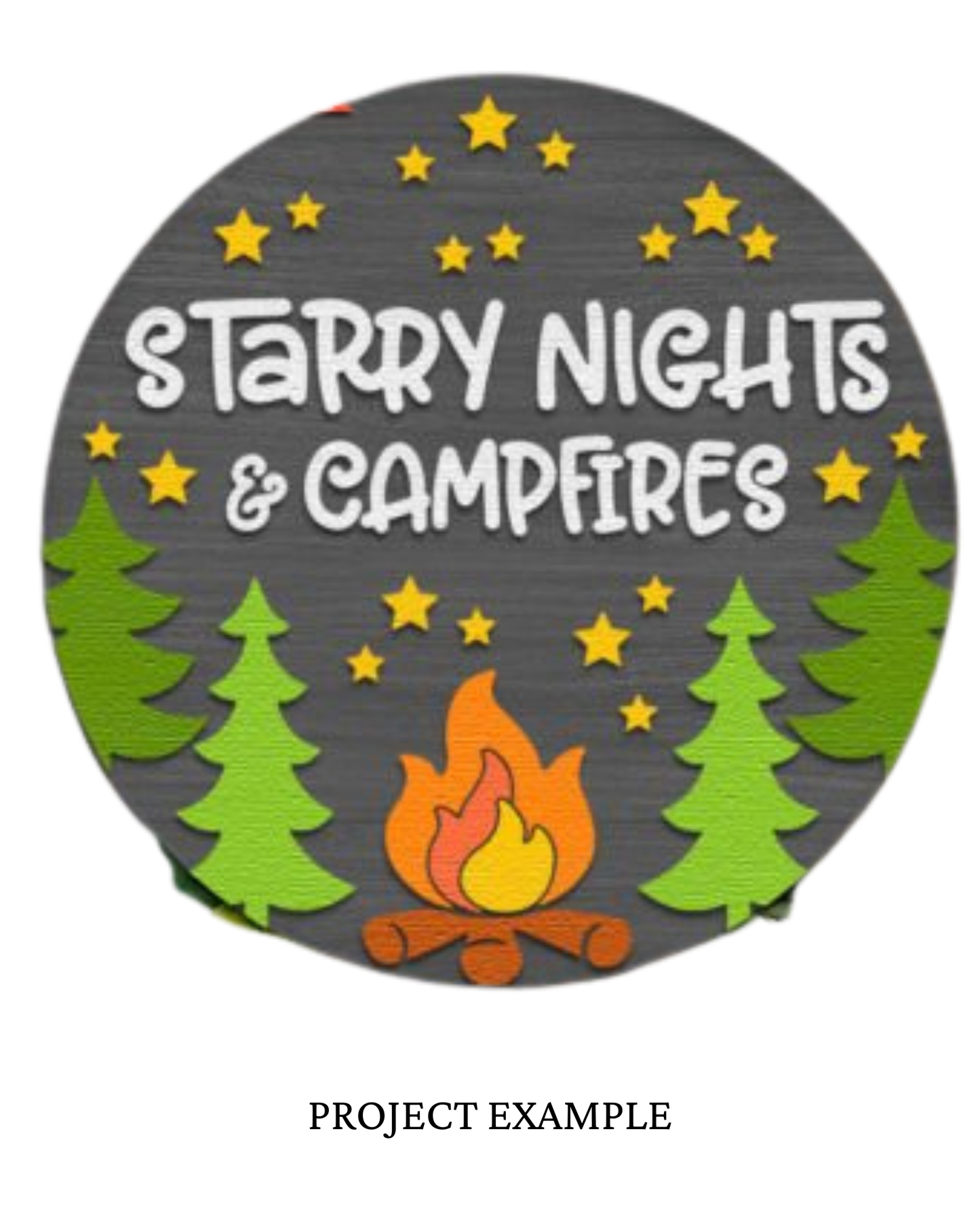 Starry Night and Campfires Round Sign | Creative Table Project