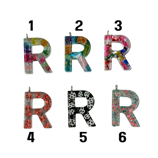 017 - Resin Letter "R" Charms for Keychains