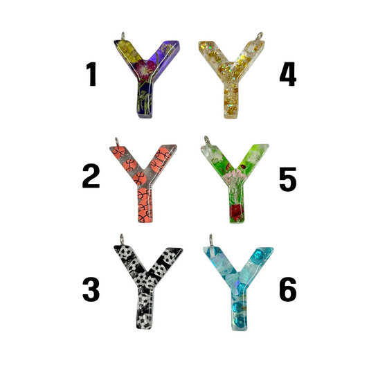 017 - Resin Letter "Y" Charms for Keychains