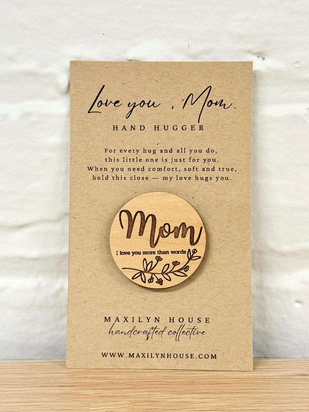 Mom Wooden Pocket Hug