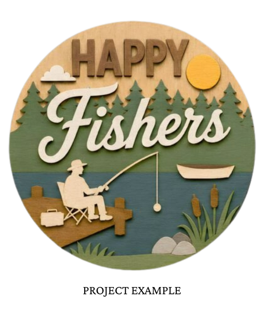Happy Fishers Round Sign | Creative Table Project