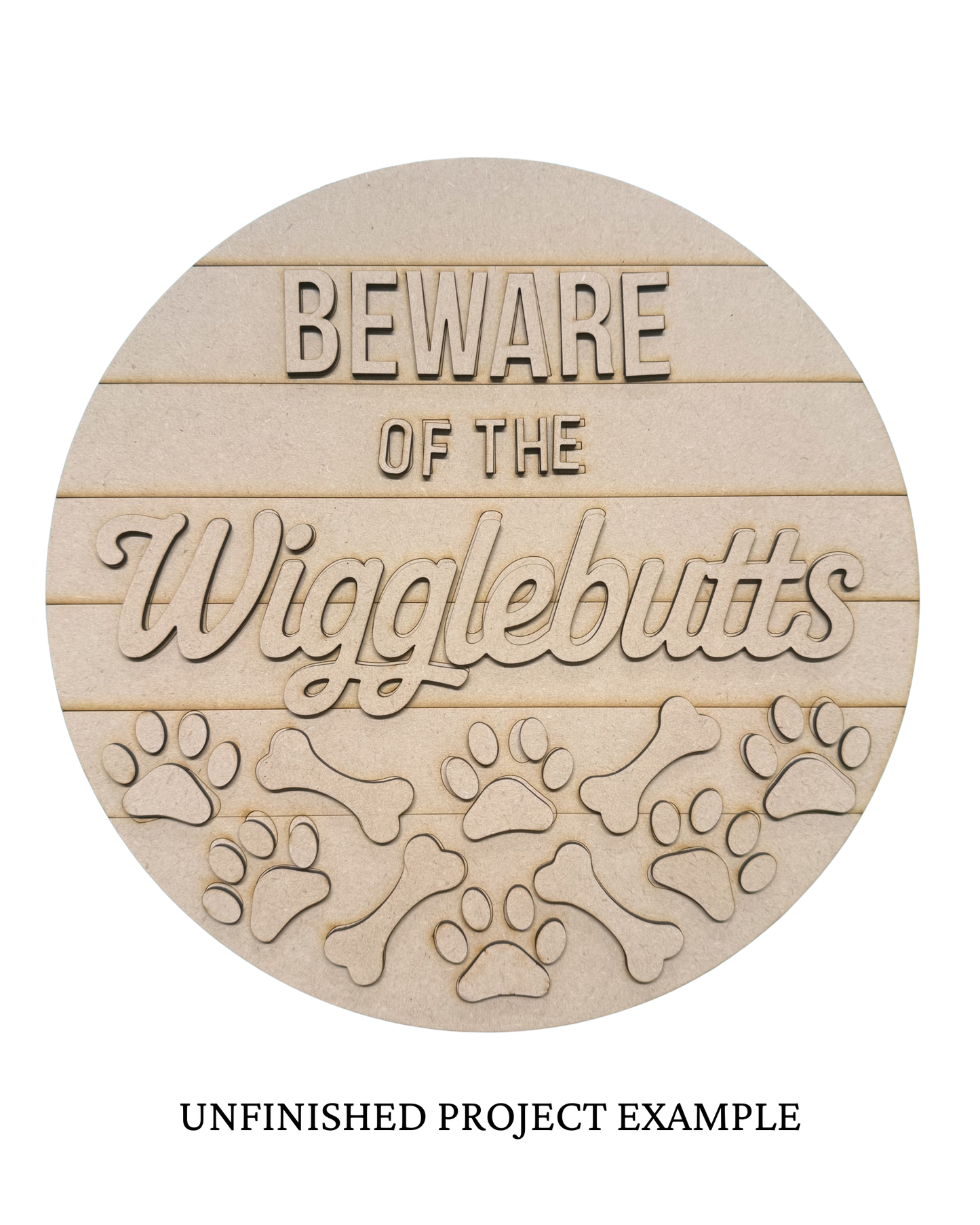 Beware of the Wigglebutts Dog Round Door Sign | Creative Table Project