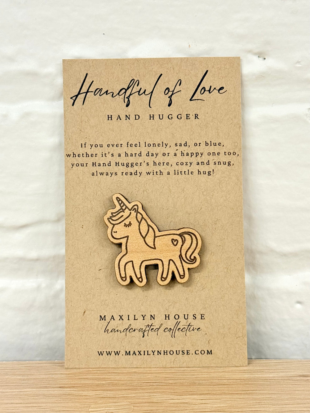 Unicorn Wooden Pocket Hug