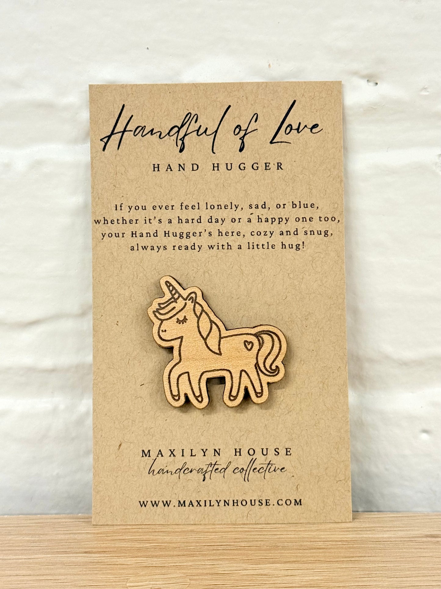 Unicorn Wooden Pocket Hug