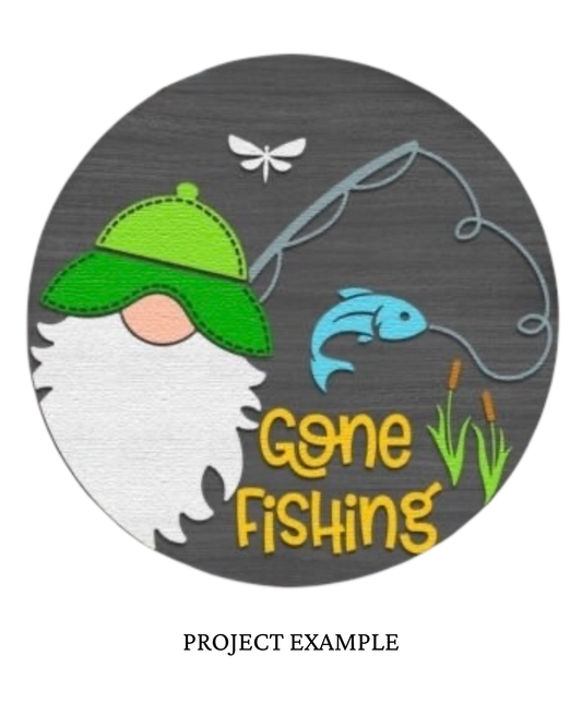 Gone Fishing Round Sign | Creative Table Project