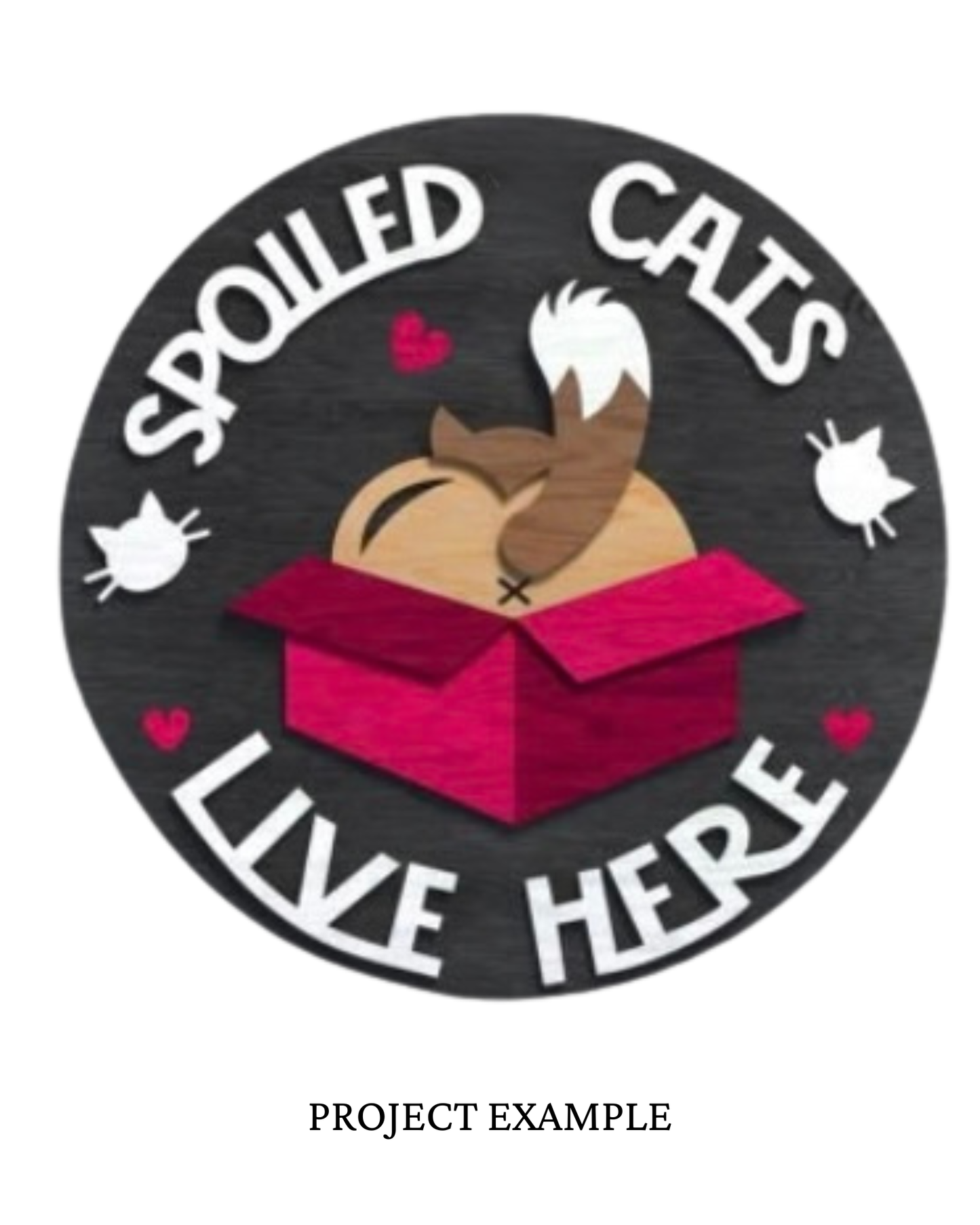Spolied Cats Live Here Round Door Sign | Creative Table Project