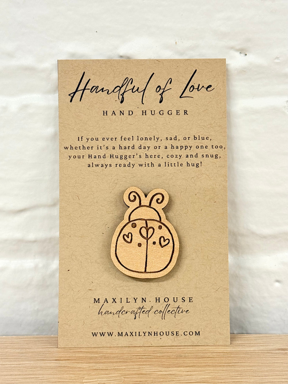 Lady Bug Wooden Pocket Hug