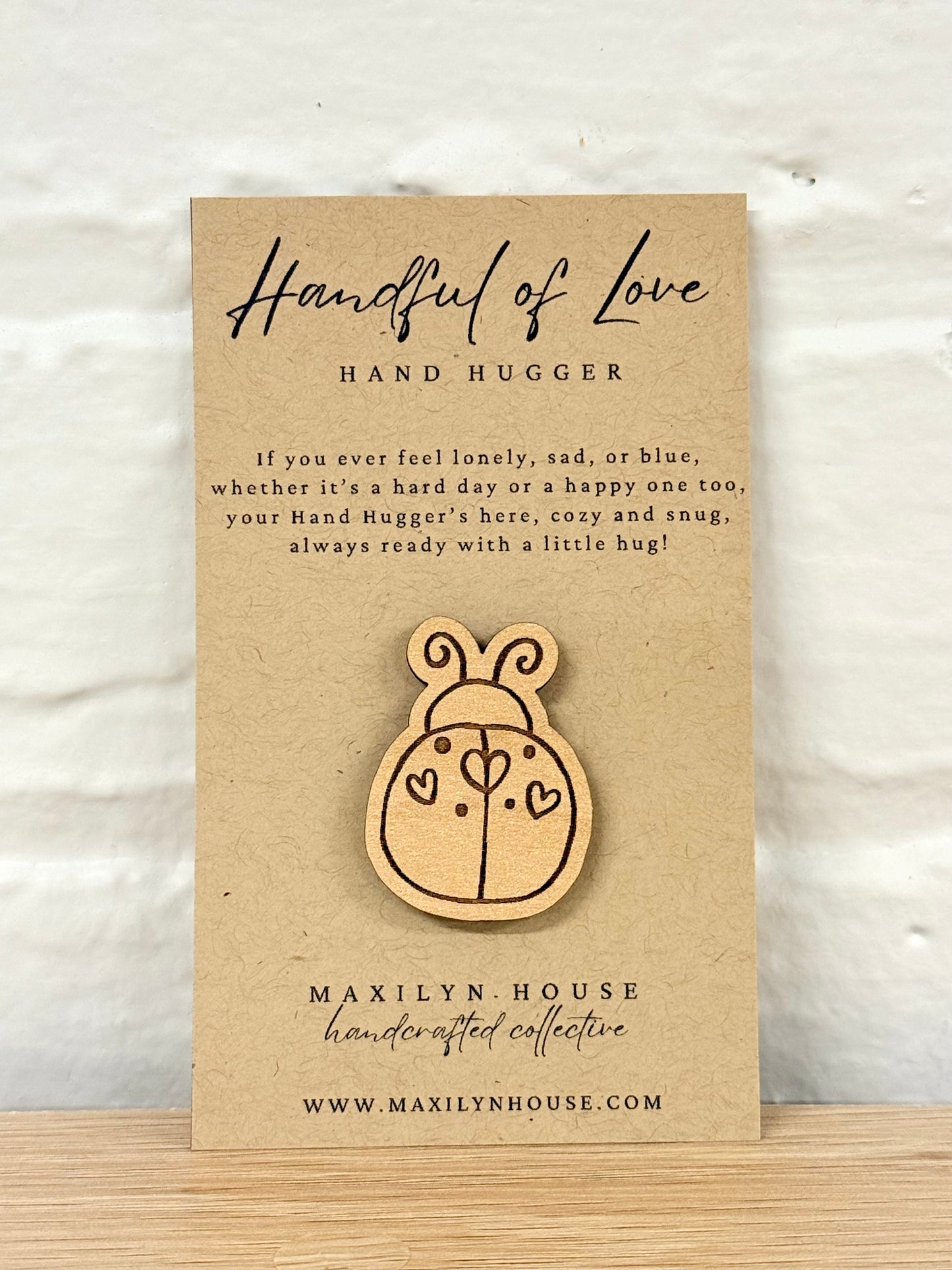 Lady Bug Wooden Pocket Hug