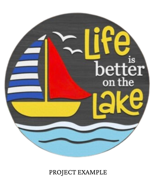 Life is Better on the Lake Round Sign | Creative Table Project