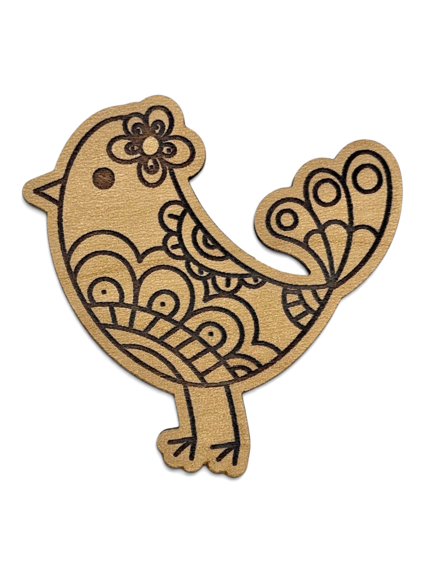 Nordic Birdie Girl Wooden Magnet
