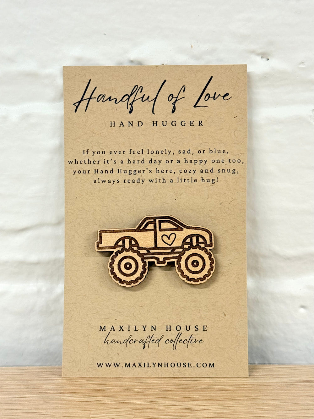 Monster Truck Wooden Pocket Hug
