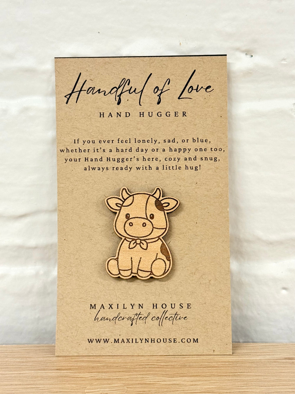 Cow Wooden Pocket Hug