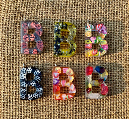 017 - Resin Letter "B" Charms for Keychains