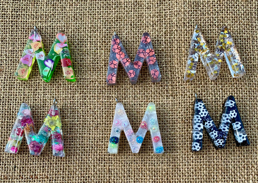 017 - Resin Letter "M" Charms for Keychains