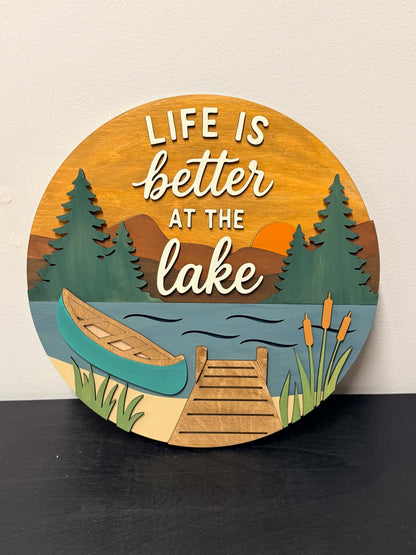Life is Better at the Lake Round Sign | Creative Table Project