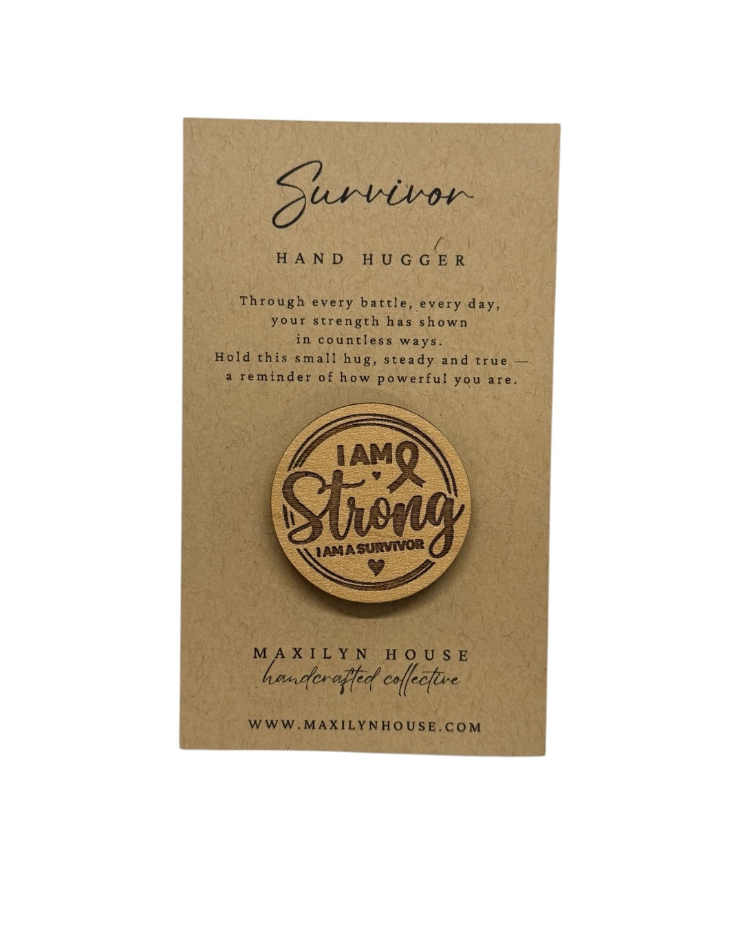 I Am Strong, I Am A Survivor Pocket Hug – Motivational Comfort Token & Encouragement Gift