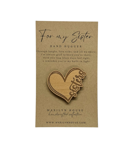 Sisters Heart Pocket Hug – Heart Comfort Token & Family Gift
