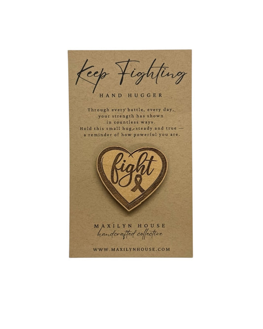 "Fight" Cancer Ribbon Pocket Hug – Motivational Comfort Token & Encouragement Gift (Copy)