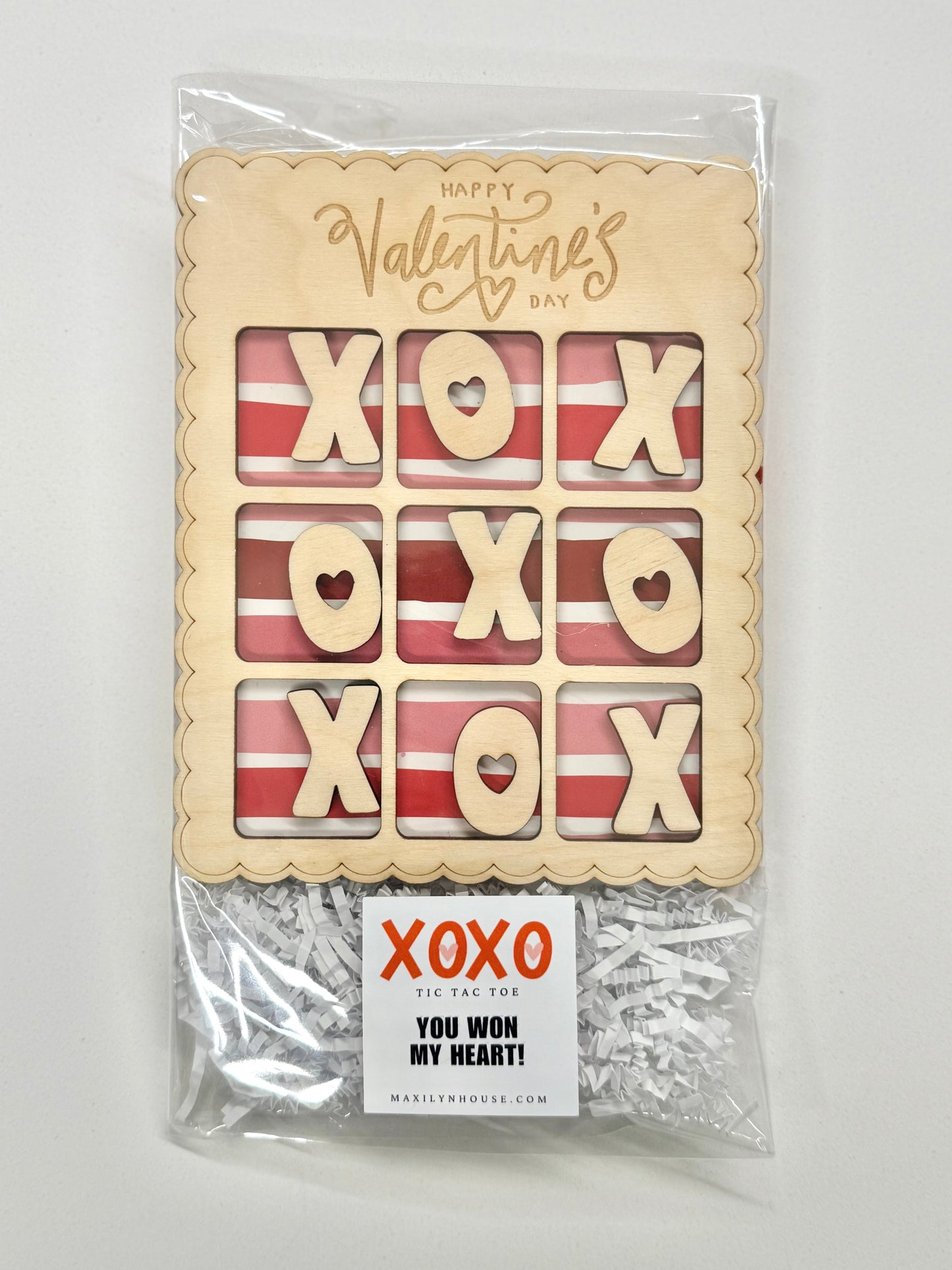 Valentine's Day Wooden Tic Tac Toe Game Board