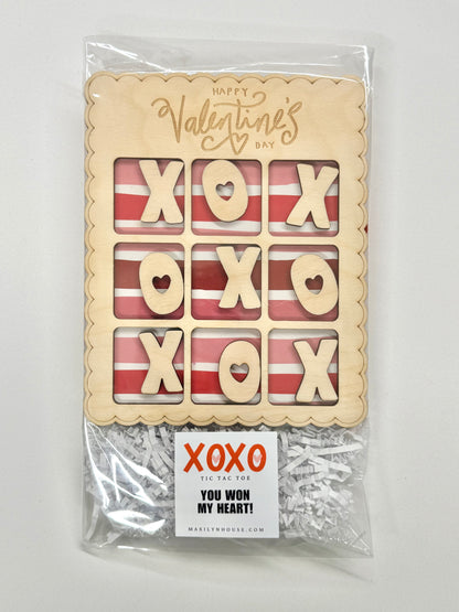 Valentine's Day Wooden Tic Tac Toe Game Board