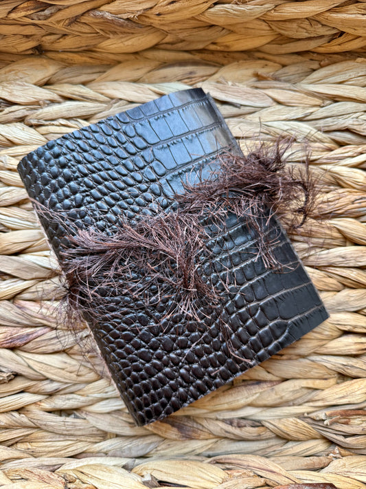 Brown Alligator Embossed Leather Journal