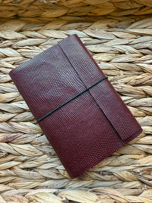 Red Embossed Leather Journal