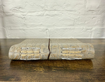Gray & Brown Alligator Embossed Leather Journal