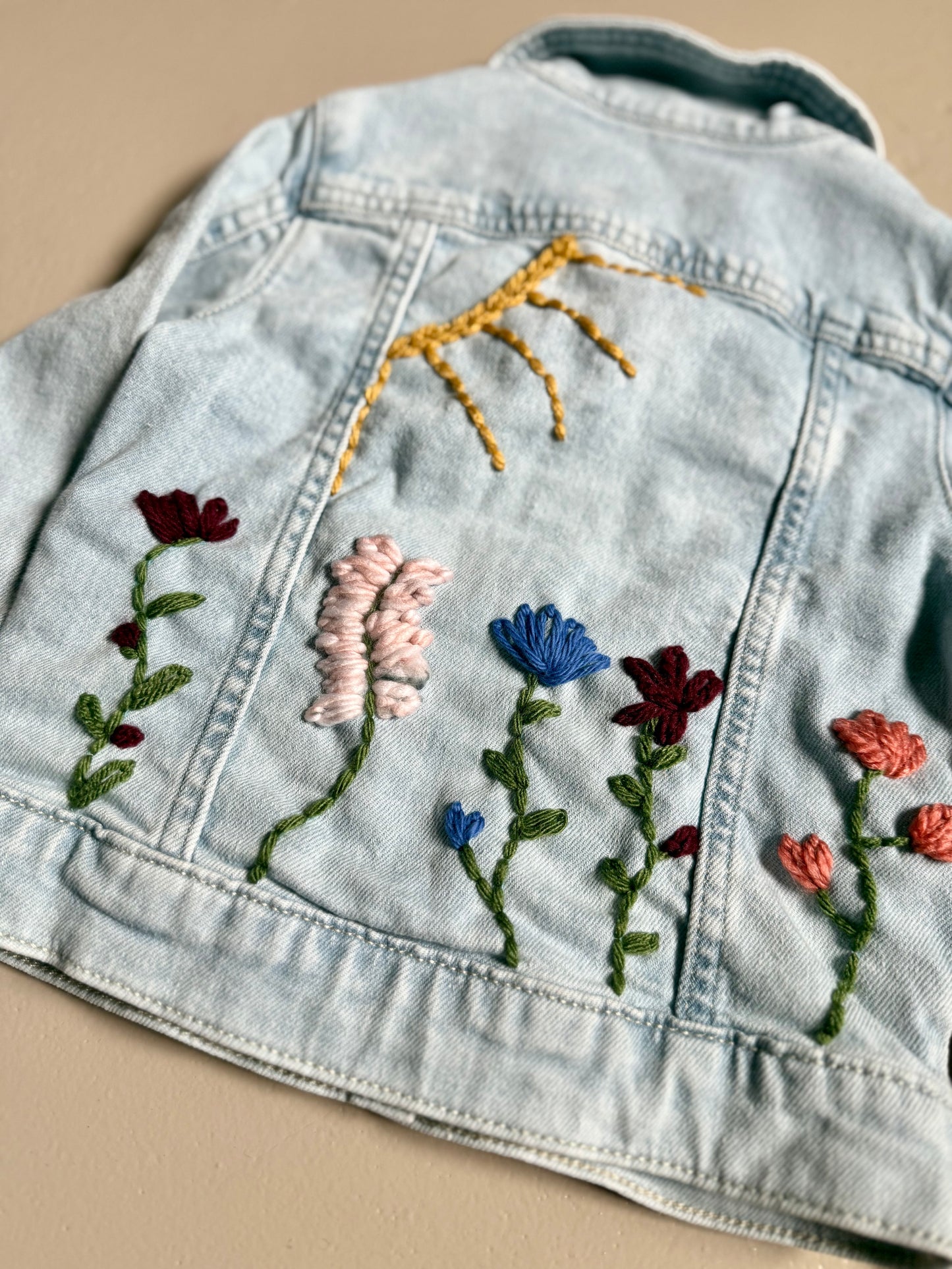 033 - Floral Embroidered Jean Jacket 3T