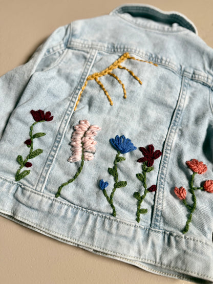 033 - Floral Embroidered Jean Jacket 3T