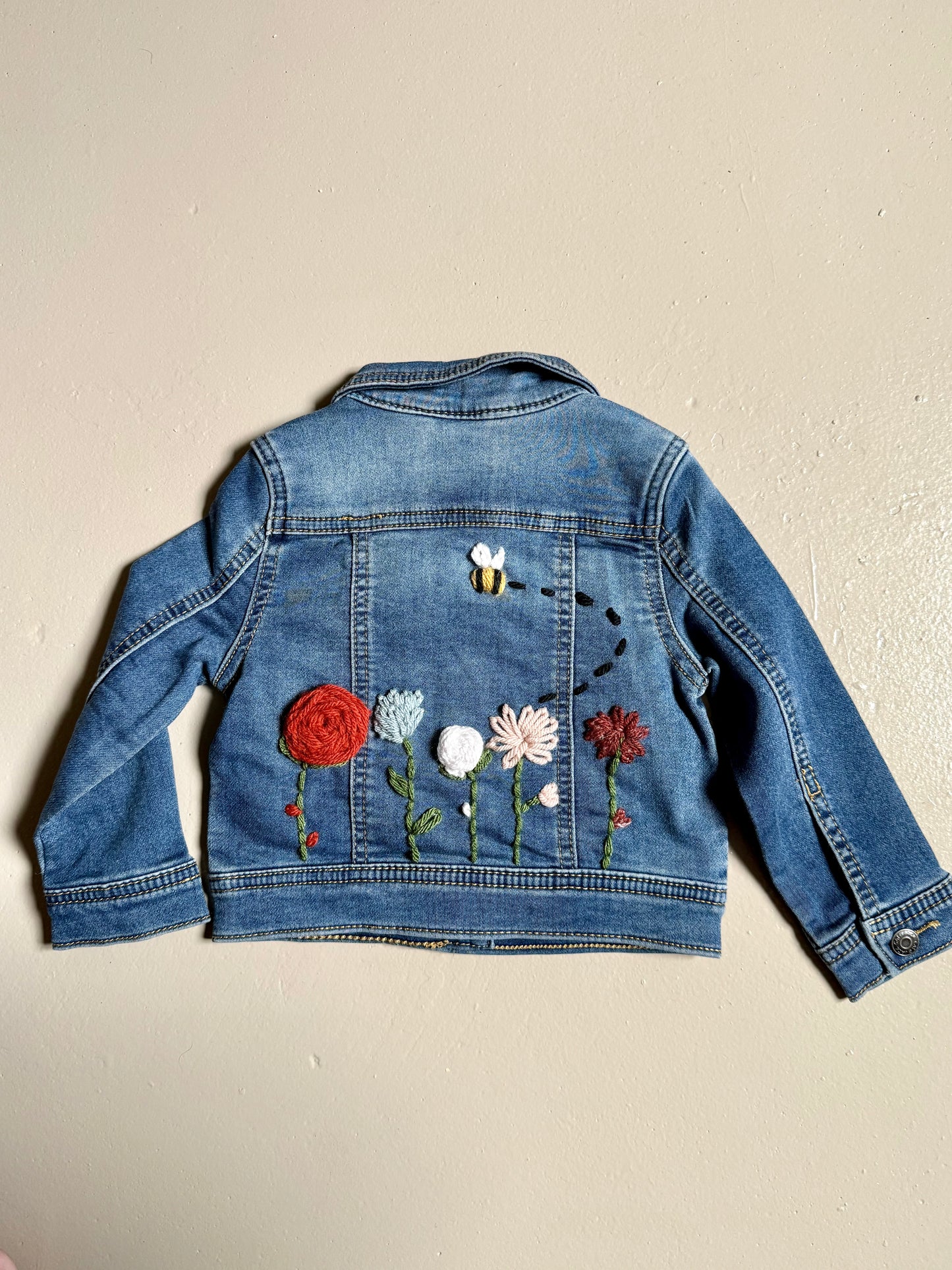 033 - Floral Embroidered Jean Jacket 18 Months