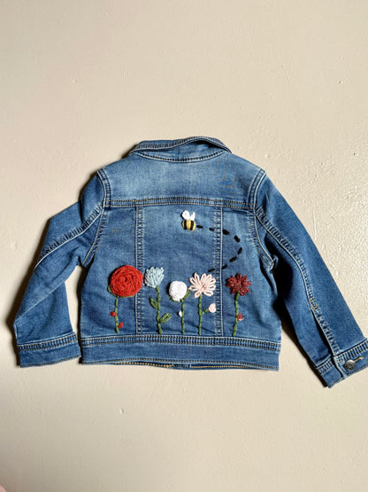 033 - Floral Embroidered Jean Jacket 18 Months