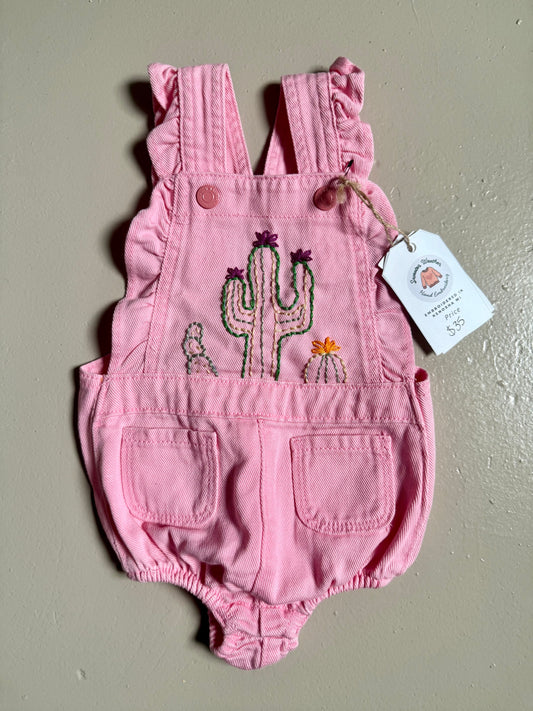 Pink Floral Embroidered Denim Jumper 12-18 Months