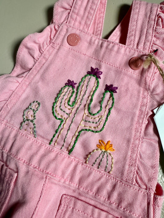 Pink Floral Embroidered Denim Jumper 12-18 Months