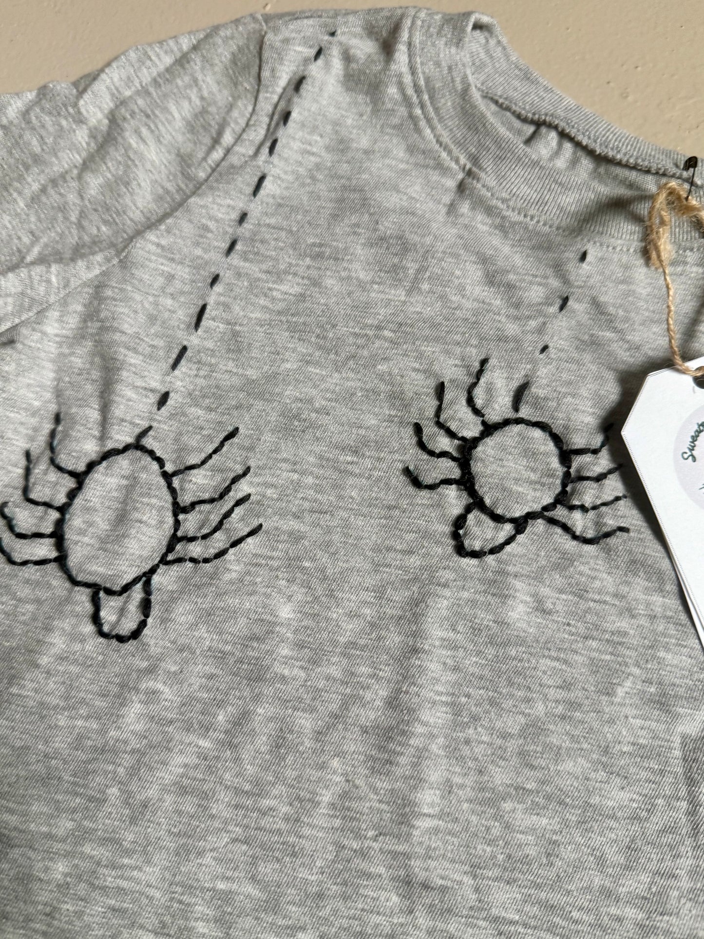 033 - Gray Embroidered Spider Tee 4T
