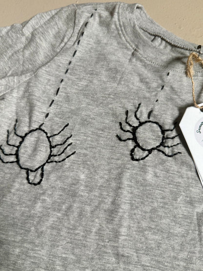 033 - Gray Embroidered Spider Tee 4T