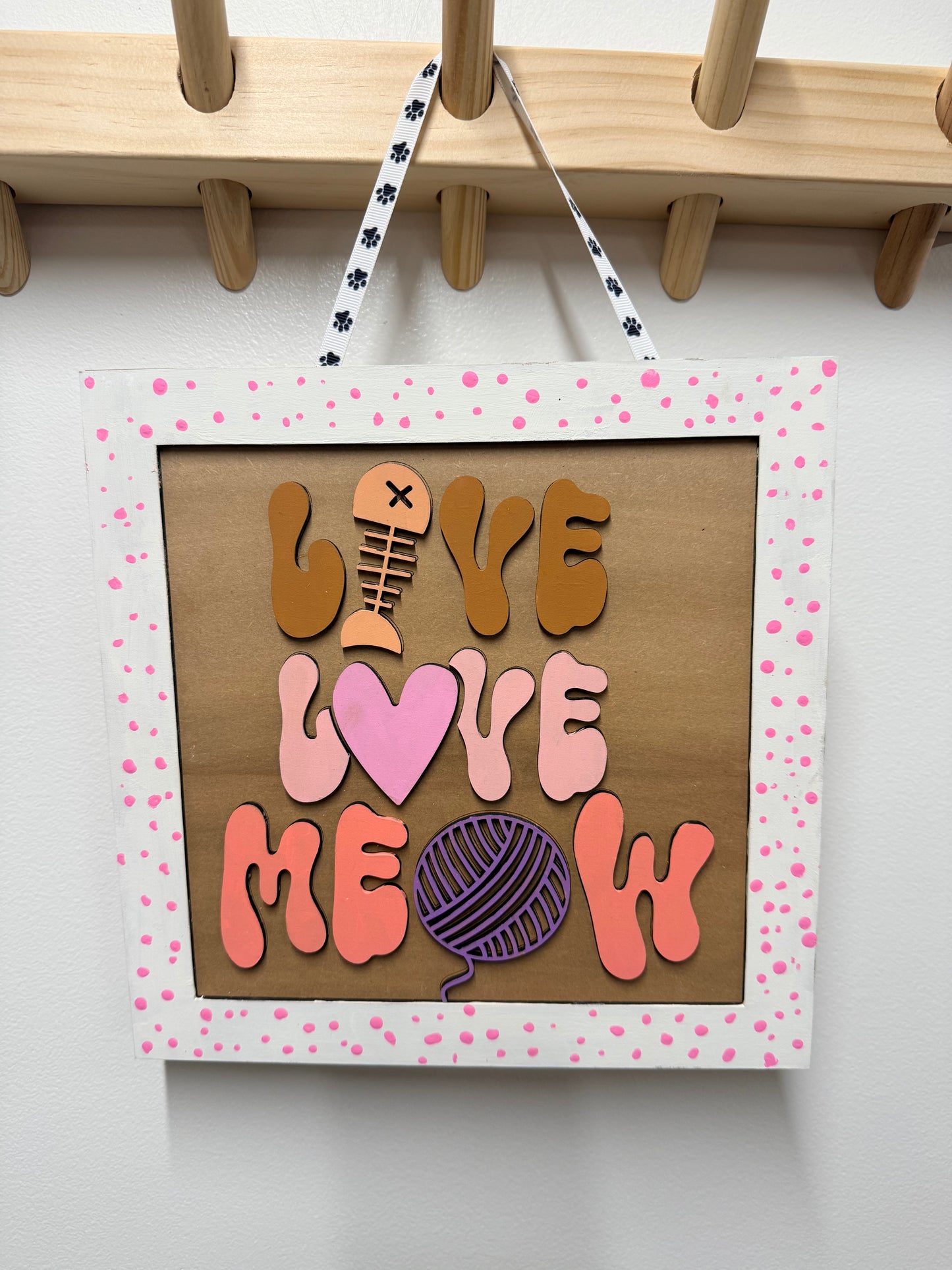 Live Love Meow Cat Sign | Creative Table Project