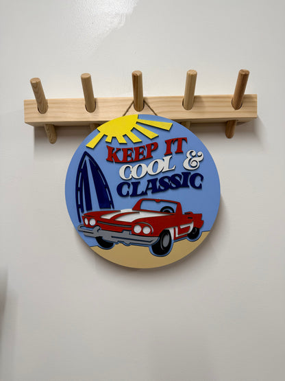 Keep it Cool and Classic Car Round Sign | Creative Table Project
