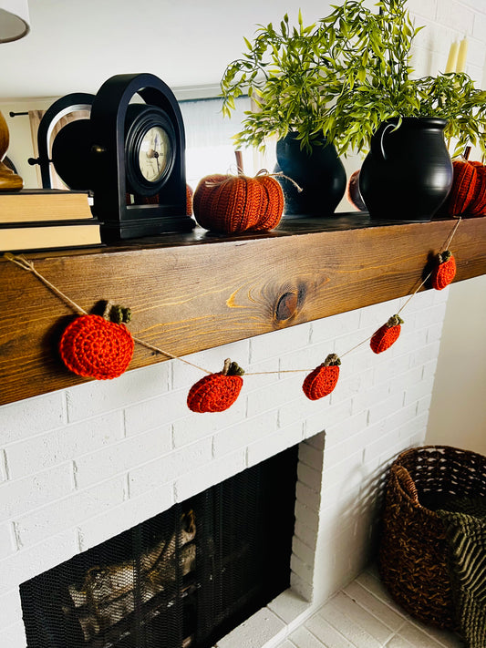 Crochet Rust Pumpkin Garland