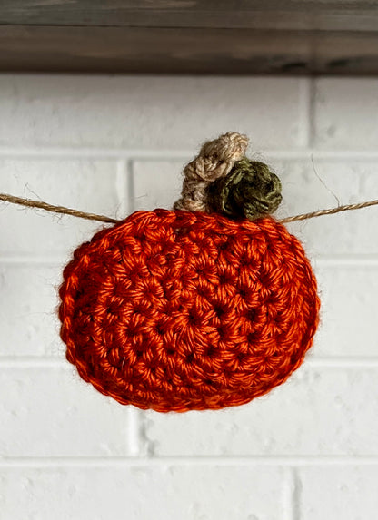 Crochet Rust Pumpkin Garland