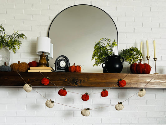 Crochet Off White Pumpkin Garland