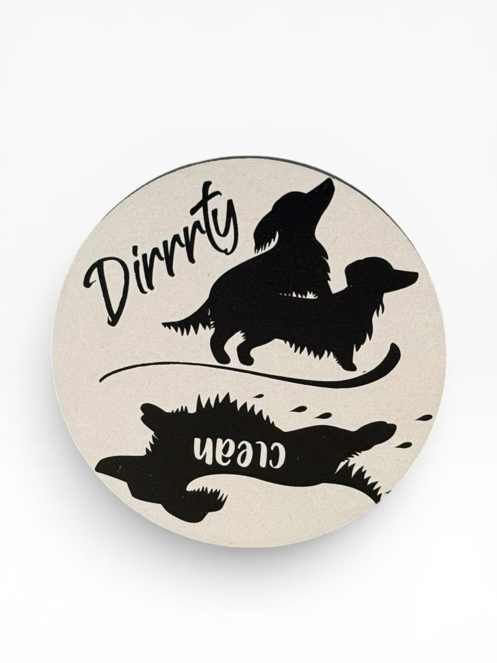 Naughty Weiner Dog Dirty Clean Dishwasher Magnet