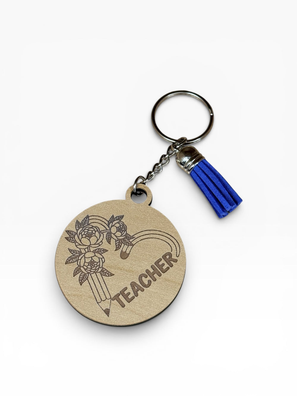 Teacher Wooden Keychain with Tassel