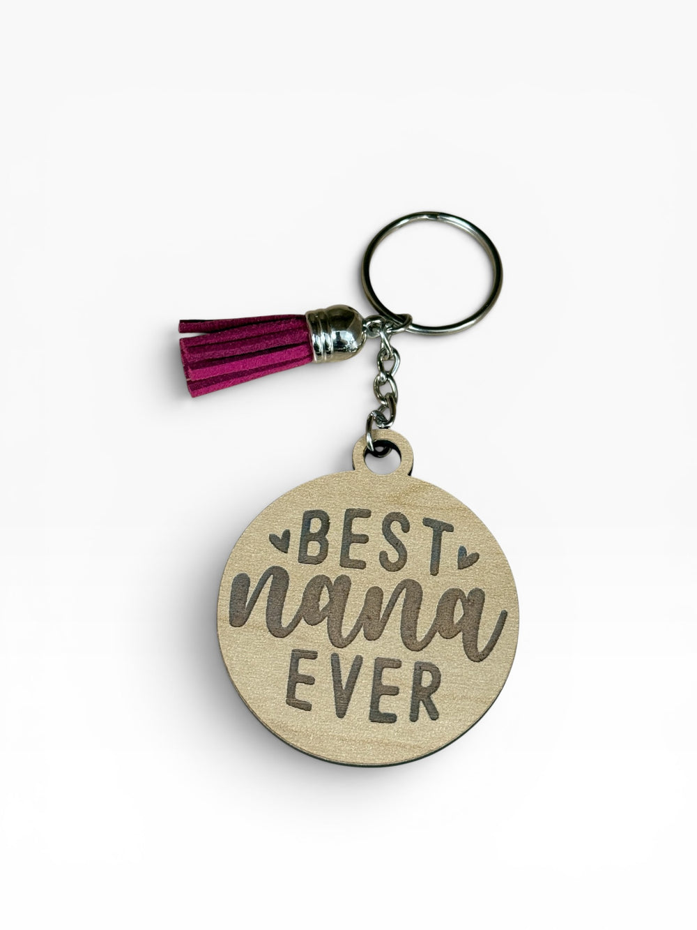 Best Nana Ever Wooden Keychain with Tassel